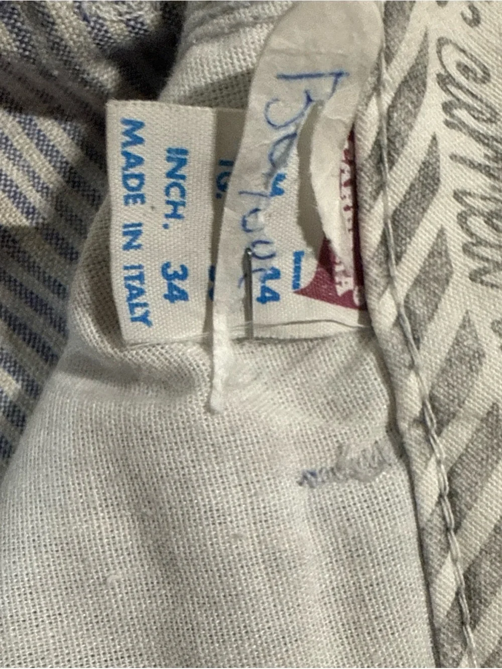Vintage Carrera Light Blue and White hickory striped